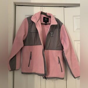 Texas Tech pink zip up fleece